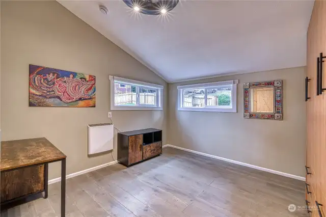 Upstairs bedroom with a Murphy bed