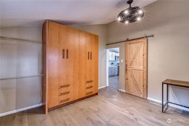 Upstairs bedroom with a Murphy bed