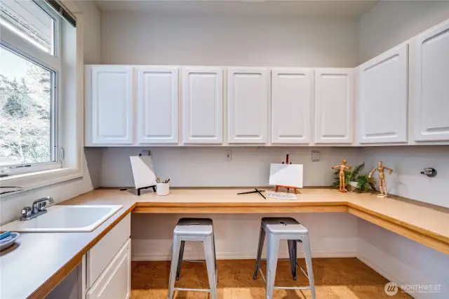 Situated off the "art studio" this room has a utility sink.