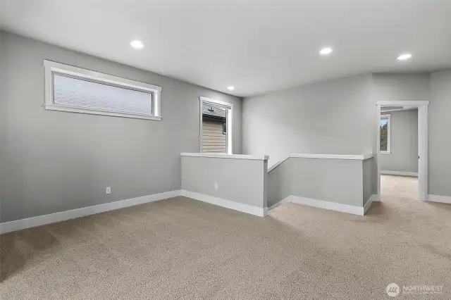The loft is perfect for transforming into a cozy retreat, an inspiring workspace, entertainment hub or.... home gym... so many possibilities!