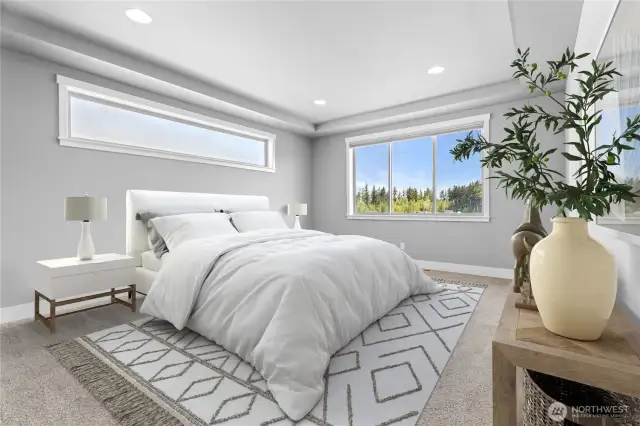 Lg Primary bedroom with  lg windows & relaxing