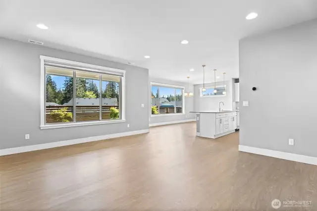 Open-concept layout with thoughtful