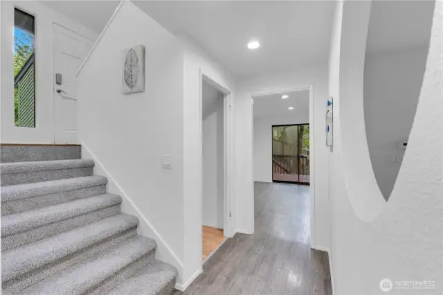 Stairs from entry to main level.