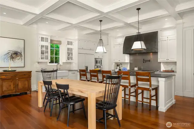 The kitchen/family room is huge and this is one of the many things that is great about this home.  We all live so much more casually now and in older homes it is hard to find the space for a big kitchen famiily room.  This home has it and it is both beautiful and functional.