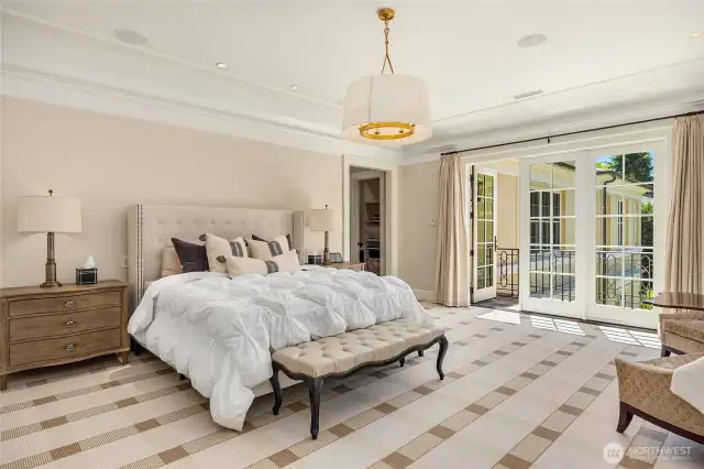 Also, French doors that open to a balcony overlooking the back garden.