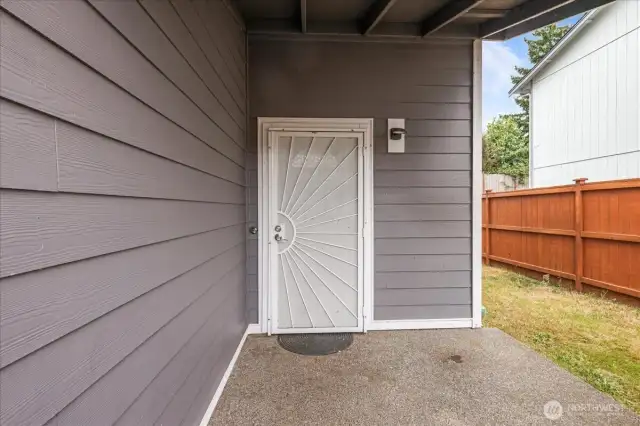 Front Porch With A Nice Sturdy Screen Door.
