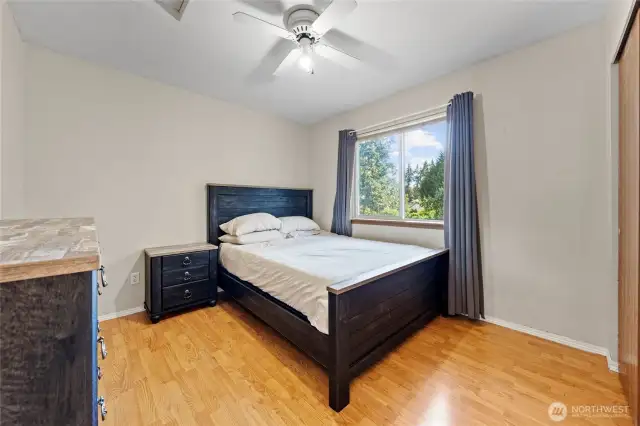 Guest bedroom #2. Window faces the back of the home for extra privacy.
