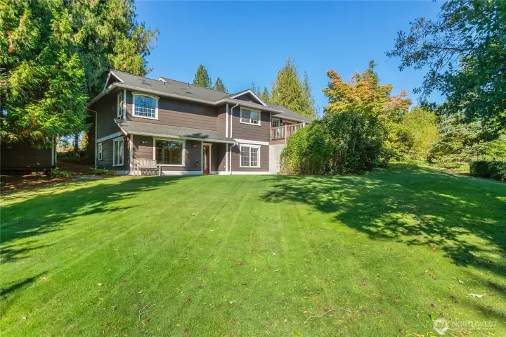 Beautiful and private backyard.
