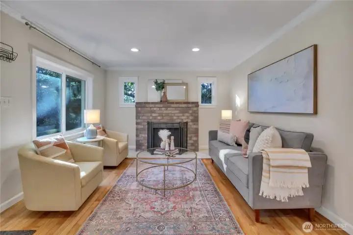 Wood burning fireplace