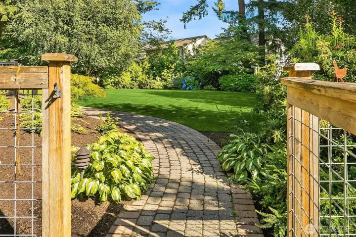 Gate to gorgeous backyar