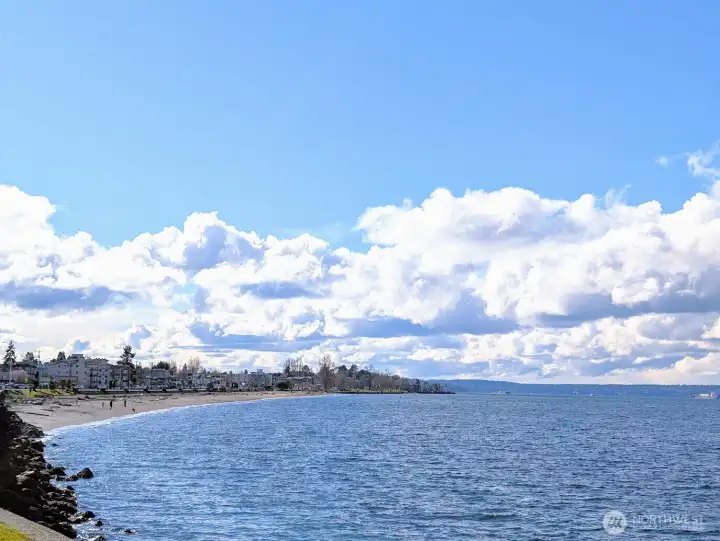 Alki sand beach, restaurants & shops are walking distance!