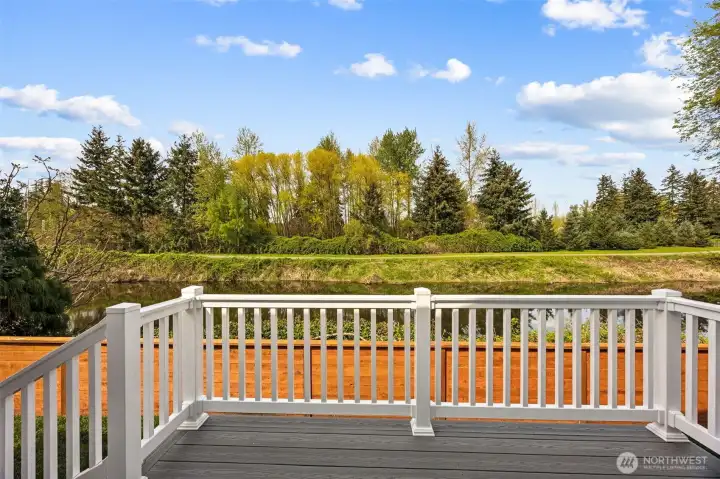 Imagine enjoying your morning coffee on your deck overlooking the river.