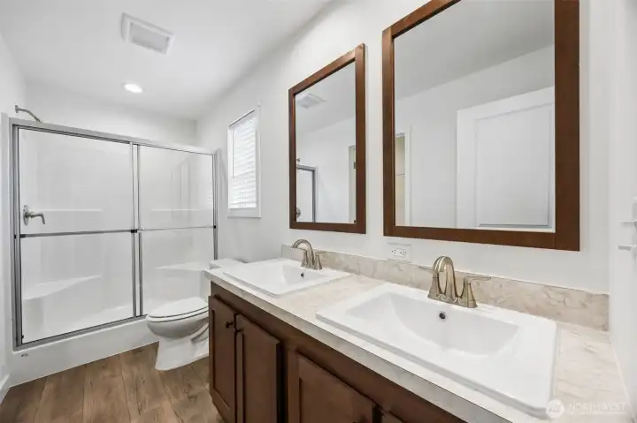 Primary bath with walk in shower.