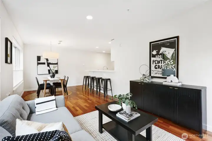 Brazilian hardwoods & a freshly painted interior reflect abundant natural light all year long.