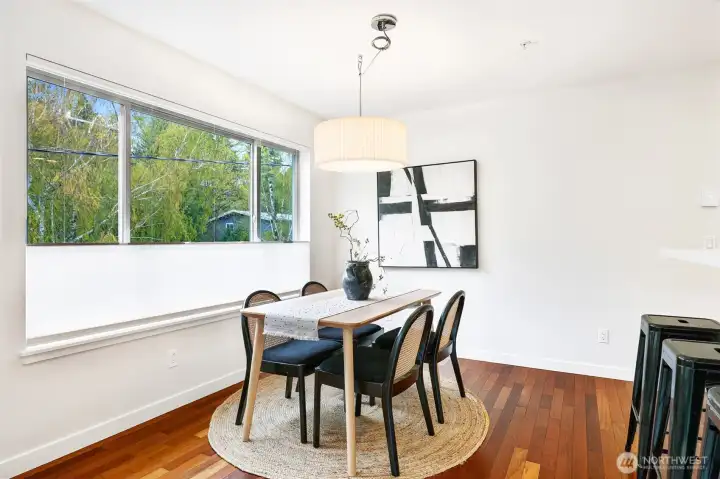 No cramped dining quarters here - pull up a chair, there's room for a full size dining set!