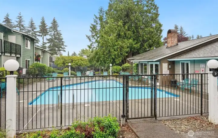 Enjoy the pool this summer!  And a Basketball/Sports court, too.