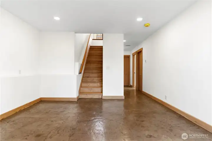Downstairs living area.