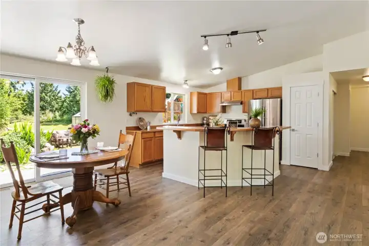 Pantry to the right of fridge.