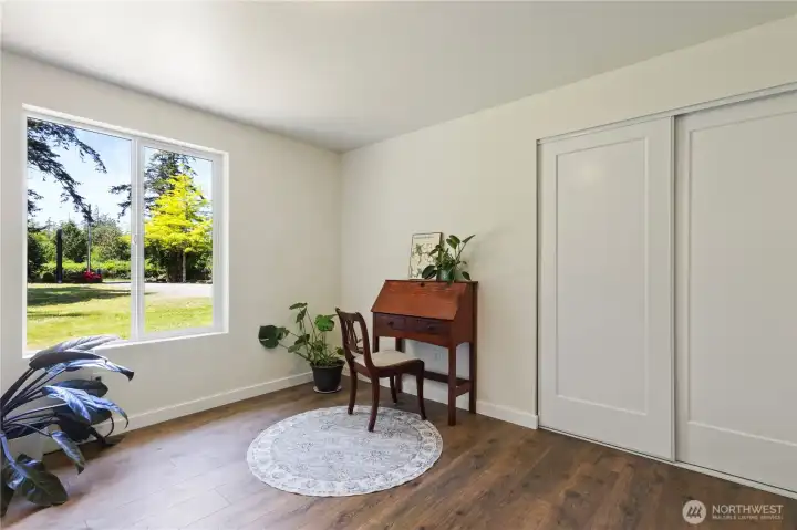 Generous sized closet.