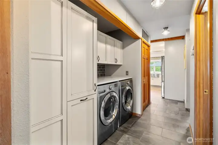 Custom built laundry center.
