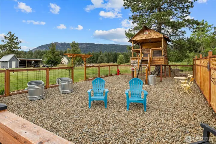 Fenced garden space.