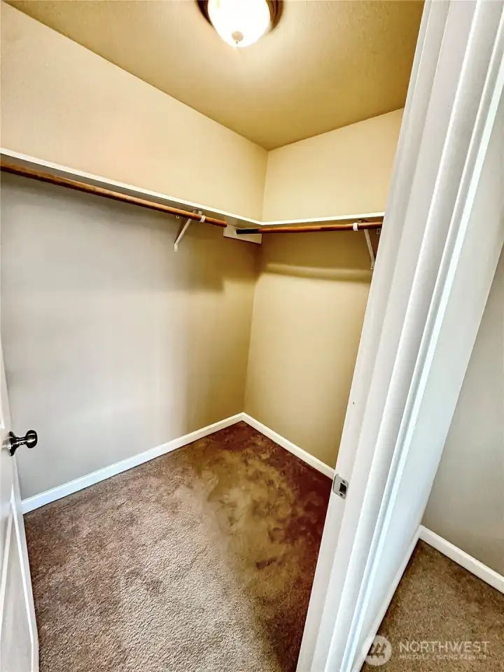 Good size primary walk-in closet.