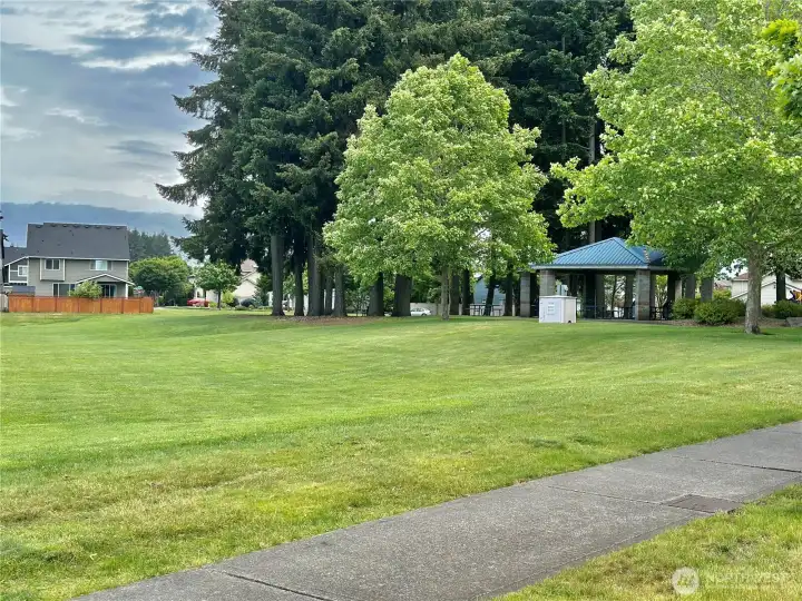 Park with covered picnic area.