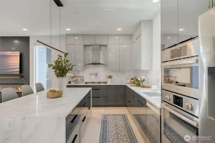 Waterfall Large island and high end cabinets and finishes Waterfall Large island and high end cabinets and finishes