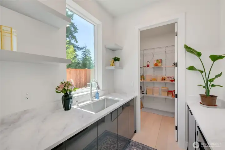 Butlers back area with a sink and large walk in pantry Butlers back area with a sink and large walk in pantry