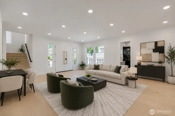 Virtually staged Great room Virtually staged Great room