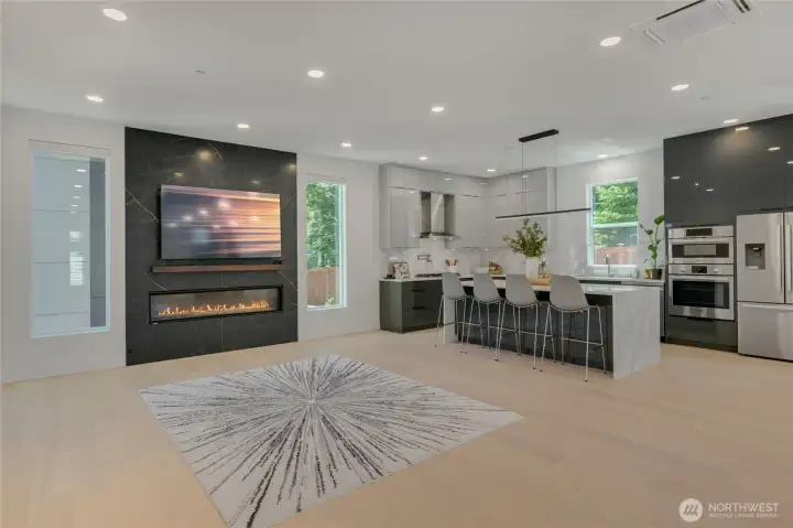 Great room fireplace wall Great room fireplace wall