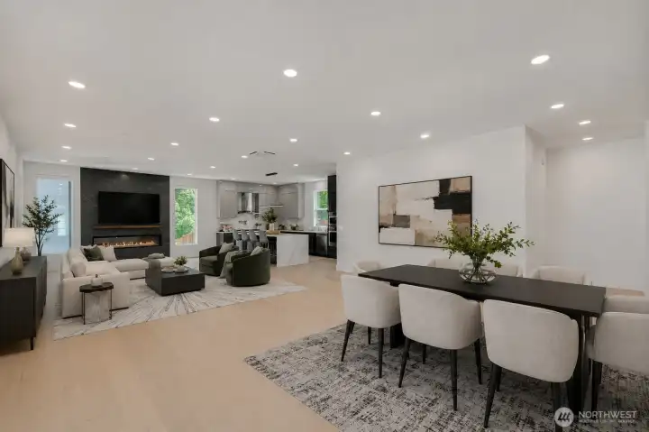 Virtually staged main living and dining Virtually staged main living and dining