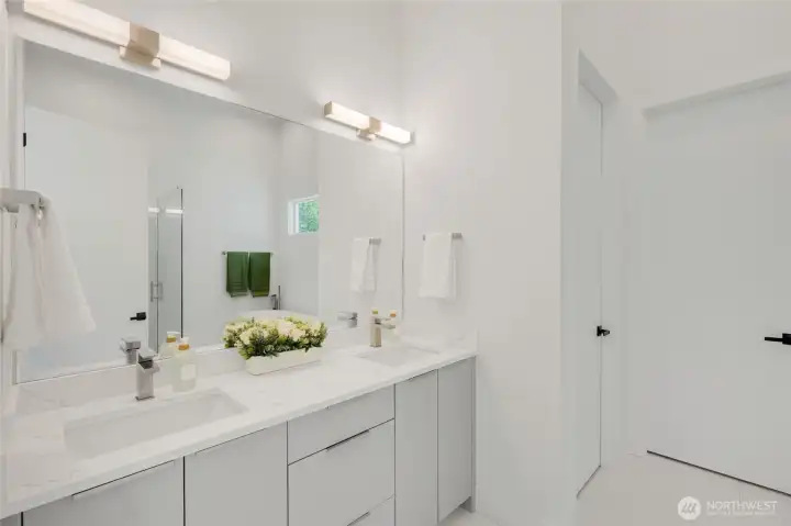 Primary bath all high end finishes, and large walk in closet Primary bath all high end finishes, and large walk in closet