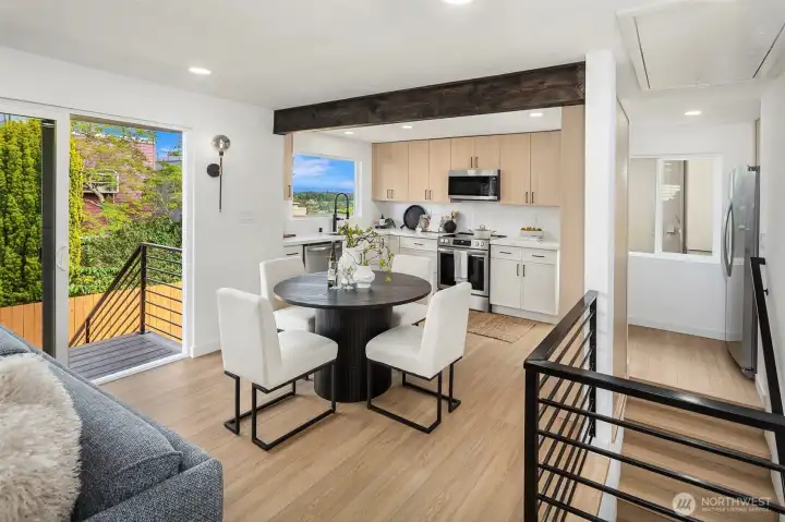 More Than Just a Dining Space! Enjoy city and mountain views while sharing meals, morning coffee, or working from home. More Than Just a Dining Space! Enjoy city and mountain views while sharing meals, morning coffee, or working from home.