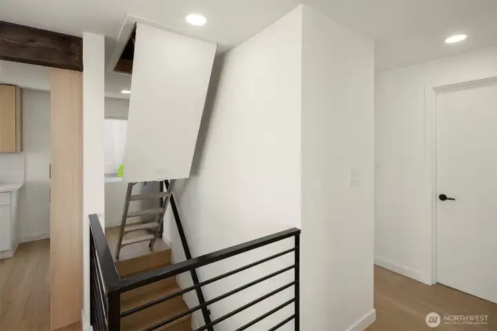 No need to worry about storage here! There is lots of extra bonus storage in the attic space for suitcases, holiday decorations, outdoor gear and more! No need to worry about storage here! There is lots of extra bonus storage in the attic space for suitcases, holiday decorations, outdoor gear and more!
