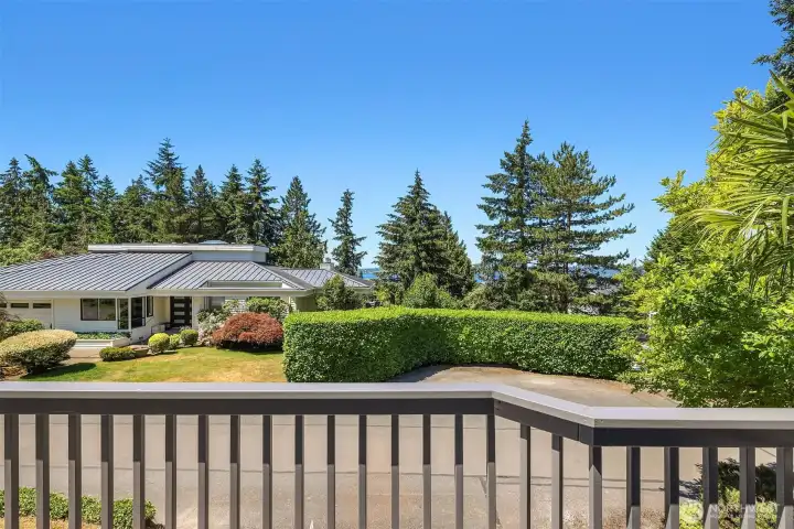 The deck at the back of the house offering gorgeous views. Located on a dead end street, there's very little passing traffic.