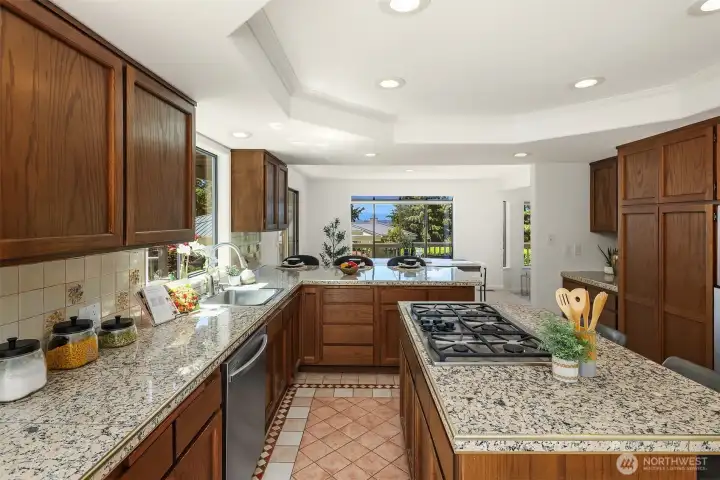 Plenty of countertop and cabinet space.