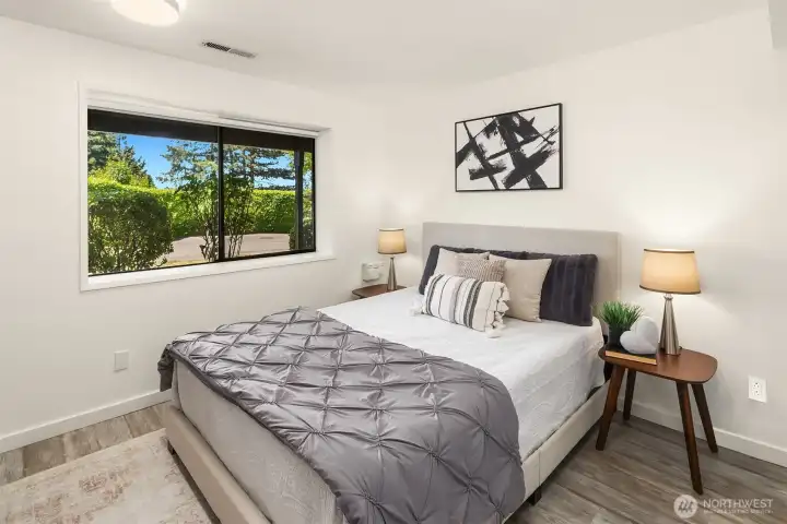 Lower level bedroom - one of four bedrooms in total in the home