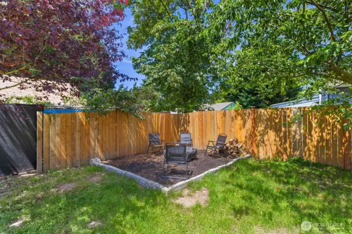 The back yard is fully fenced for your privacy