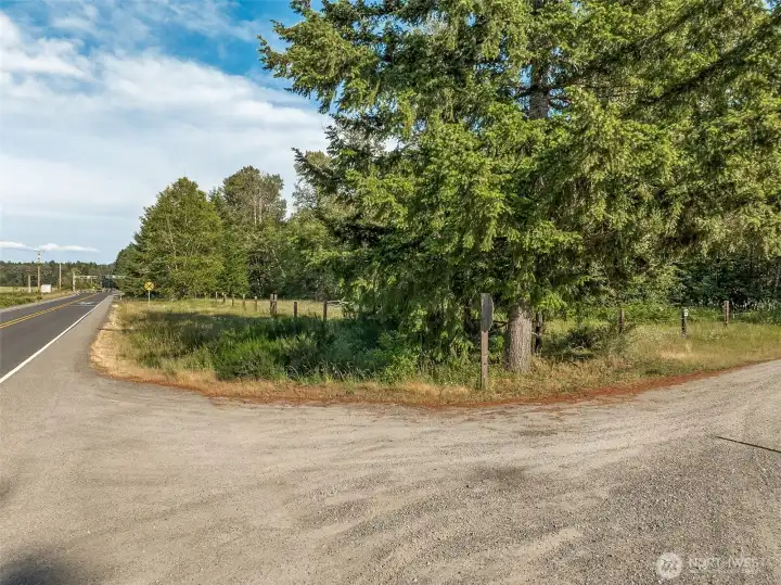 Quiet gravel road gives access to property