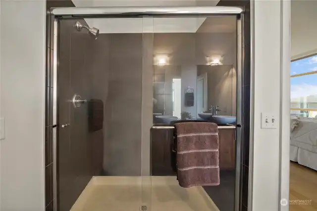 Large walk-in shower to start or end your day.