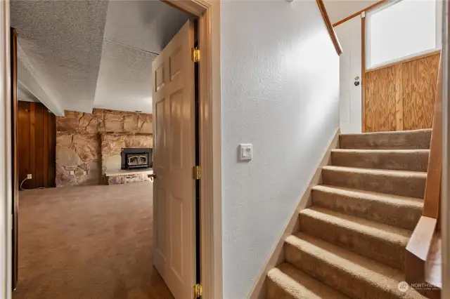 Stairs to lower level with family room, bath, bedroom and utility!   Separate entrance to lower level - ADU potential for additional income or extended family