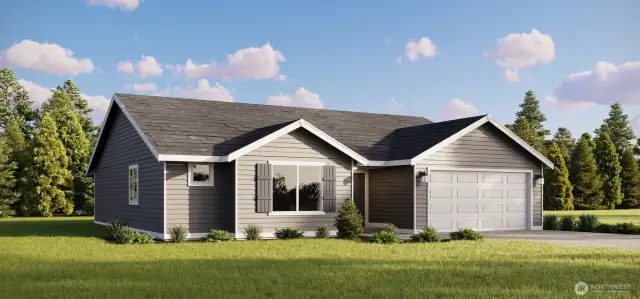 Image is a rendering. Photographs are for illustrative purposes only. Features, finishes, interior/exterior colors, landscaping and floorplan shown may vary from actual homes built.