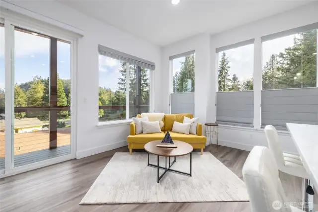Views and large windows with custom blinds