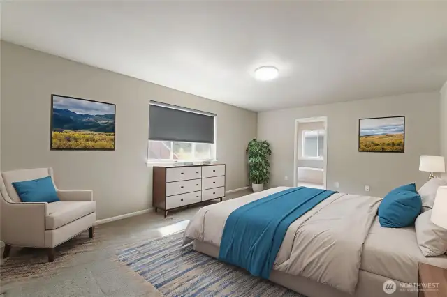 Primary bedroom - virtually staged