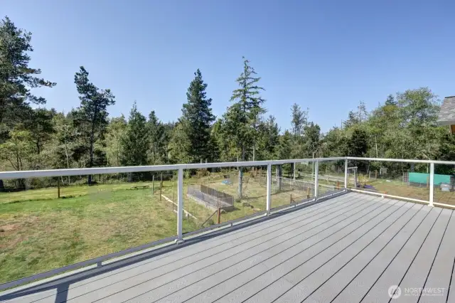 Trex deck facing back yard