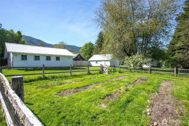 fenced garden space