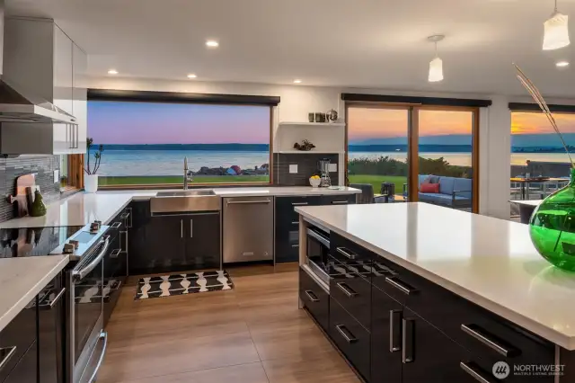 Luxury kitchen with upscale Wolf and stainless steel appliances