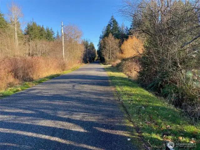 West Road looking east from property