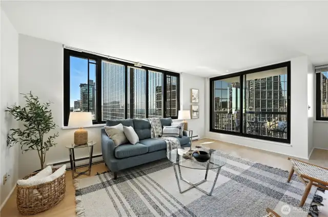 Lovely NE corner one bedroom home leads to a spacious covered view deck for ultimate entertaining.